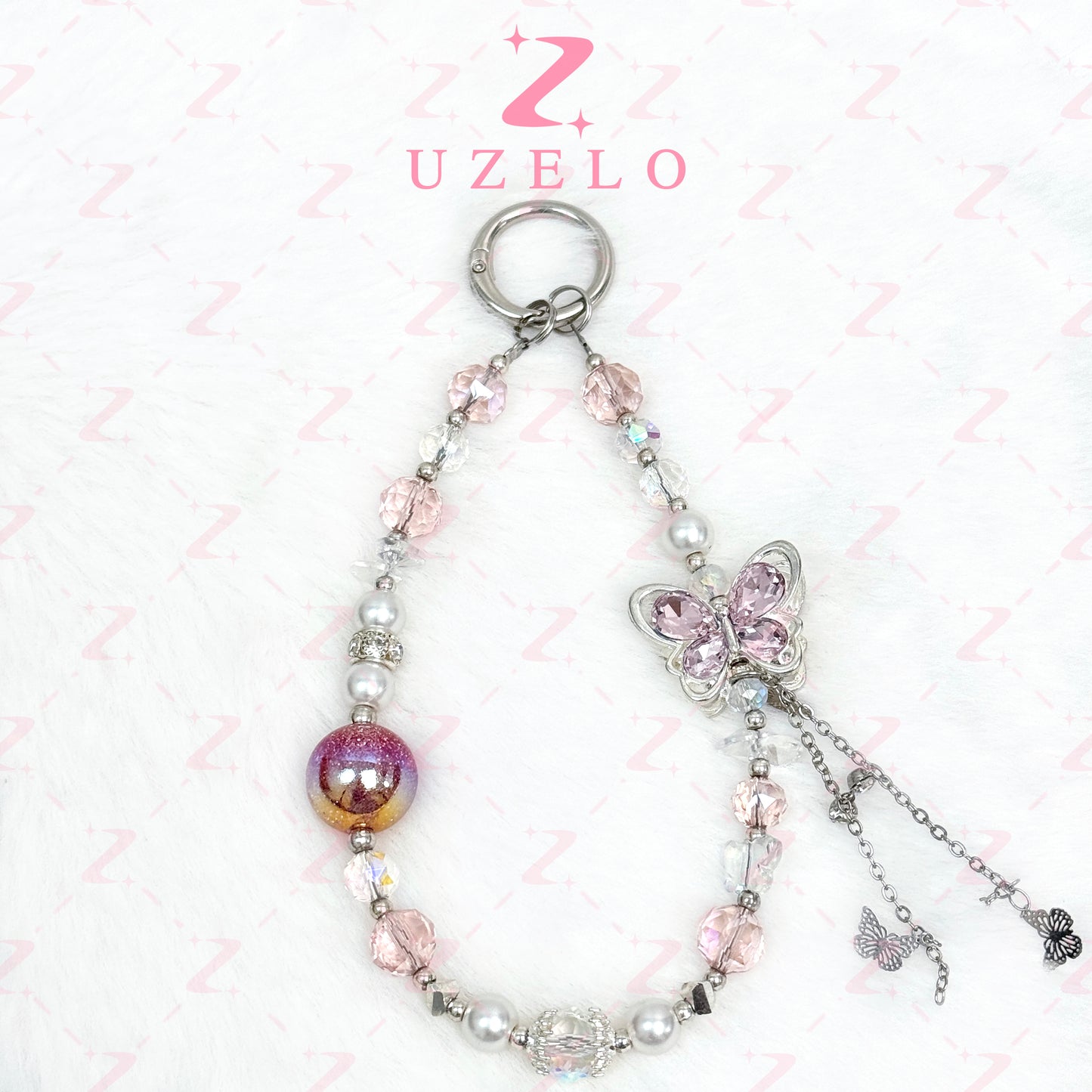 [Uzelo] Shimmering Butterfly – Phone Chain