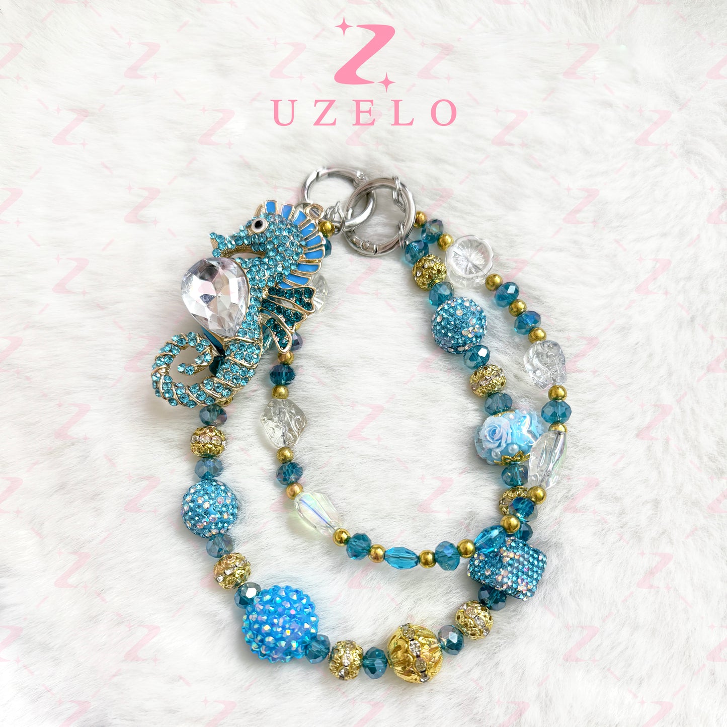 [Uzelo] Seahorse – Handmade Beaded Chain - Perfect Gift & Collectible  - Gift for her/him