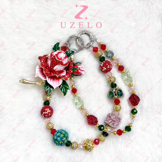 [Uzelo] Rose - Premium Phone Chain| Handmade Beaded Chain - Perfect Gift & Collectible  - Gift for her/him