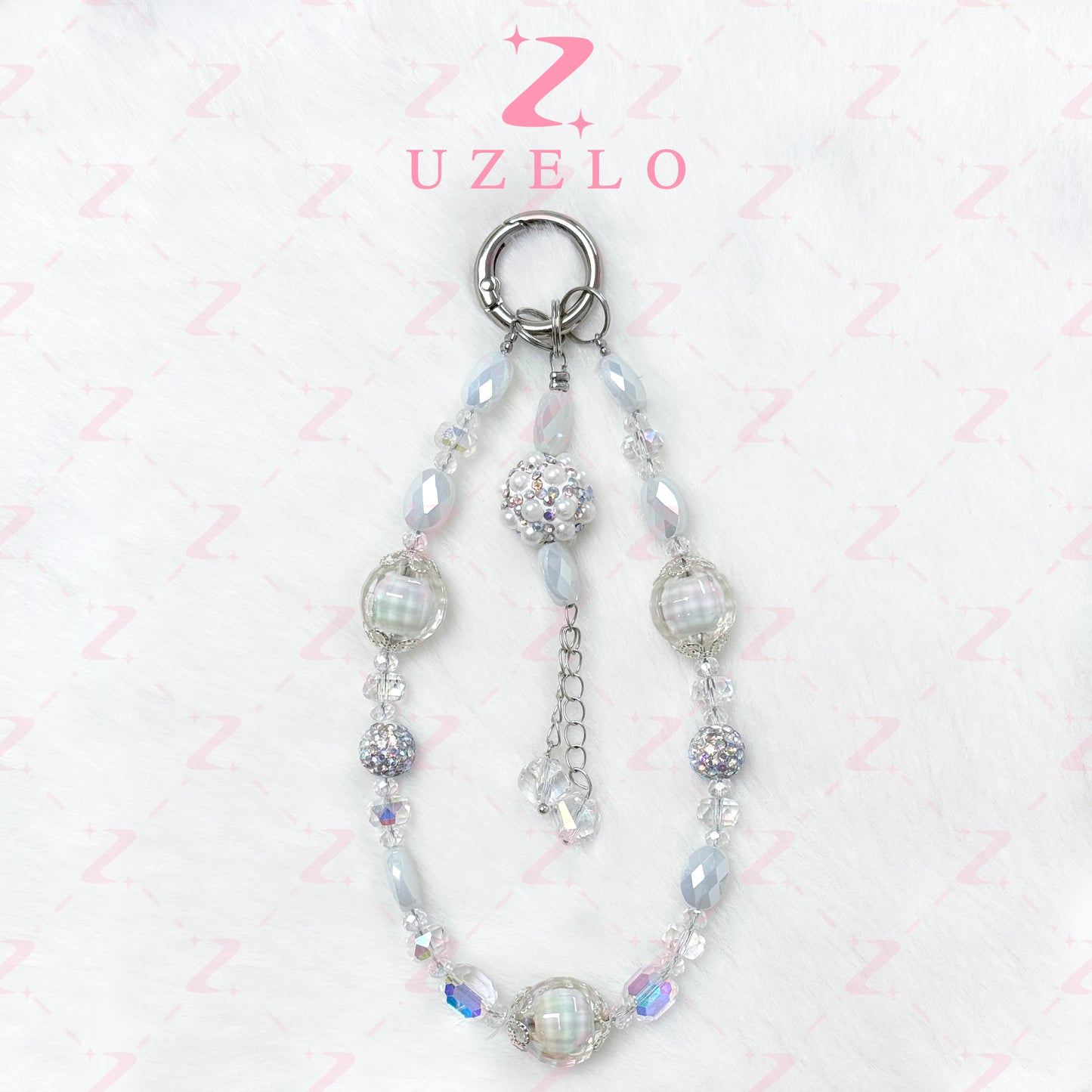 [Uzelo] Crystal & Diamond Ball Pendant – Phone Chain