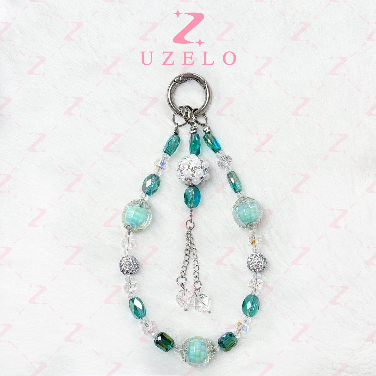 [Uzelo] Crystal & Diamond Ball Pendant – Phone Chain