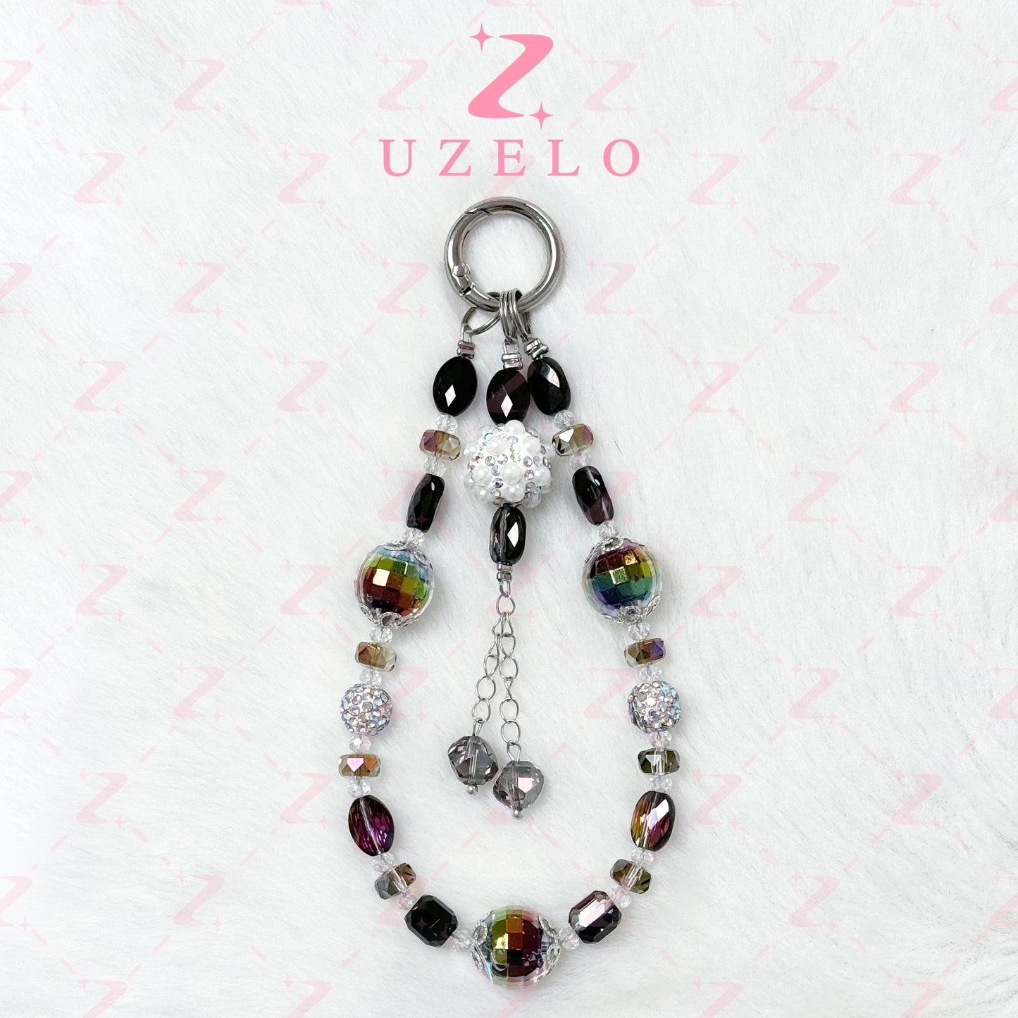 [Uzelo] Crystal & Diamond Ball Pendant – Phone Chain