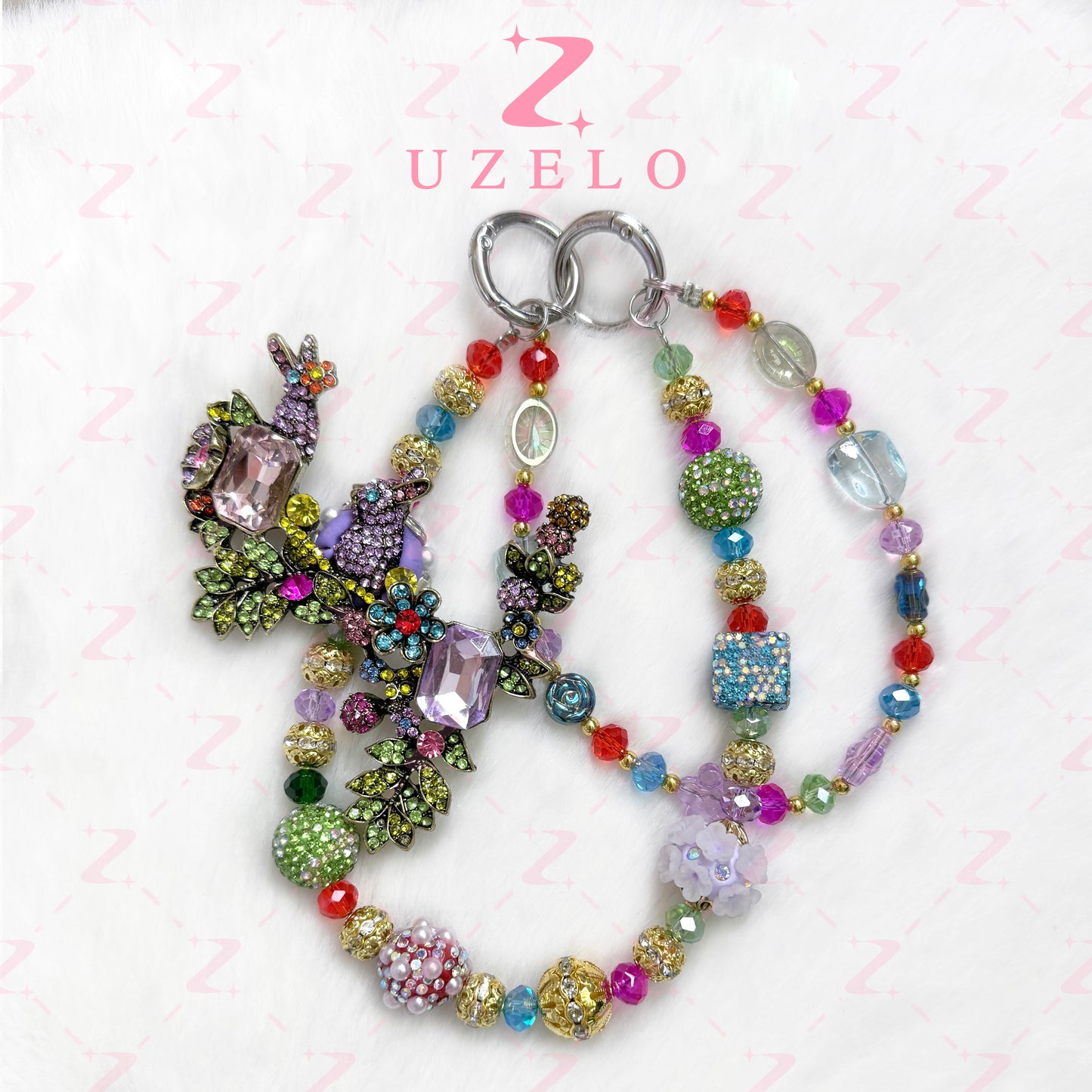 [Uzelo] Animalia – Premium Phone Chain| Handmade Beaded Chain - Perfect Gift & Collectible  - Gift for her/him