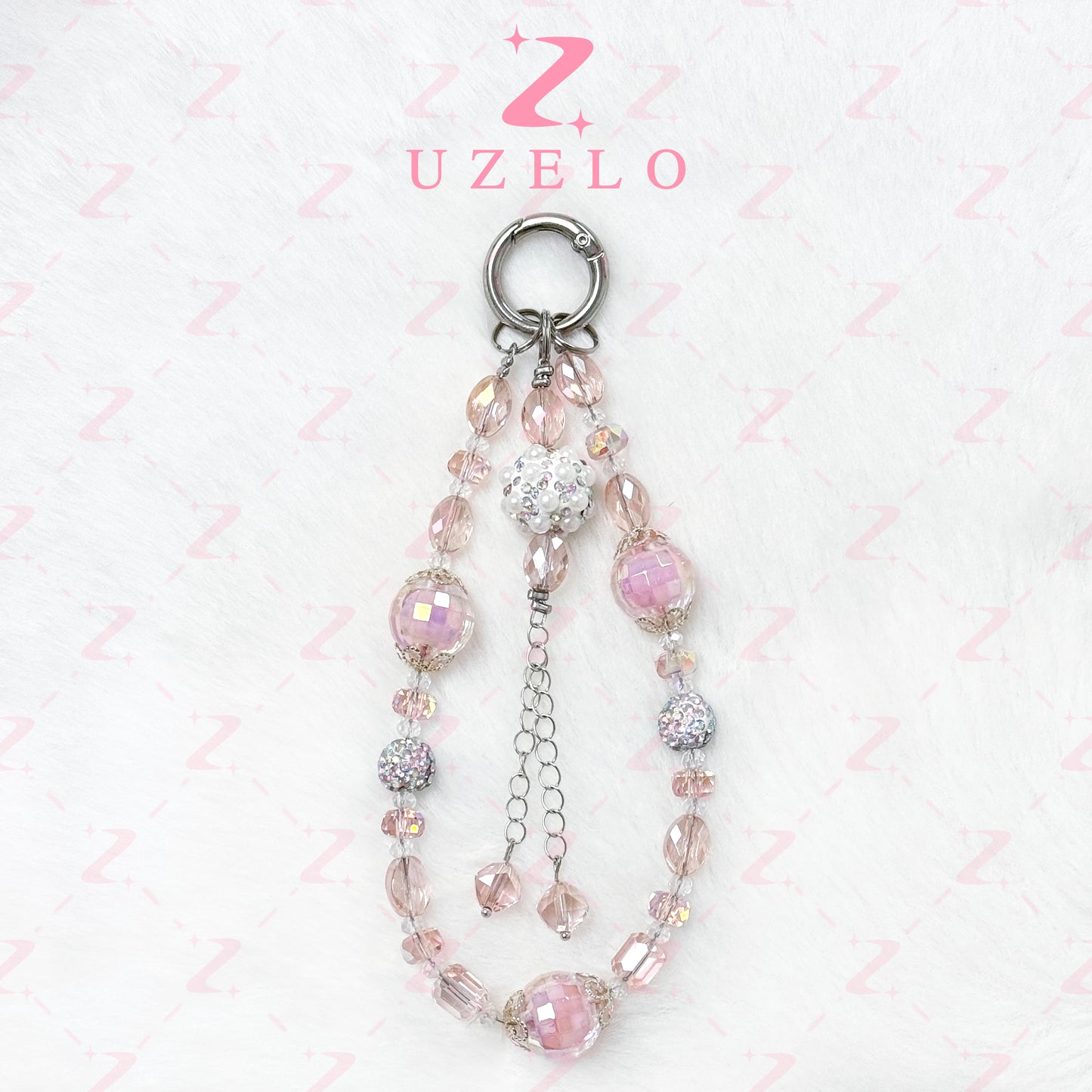[Uzelo] Crystal & Diamond Ball Pendant – Phone Chain