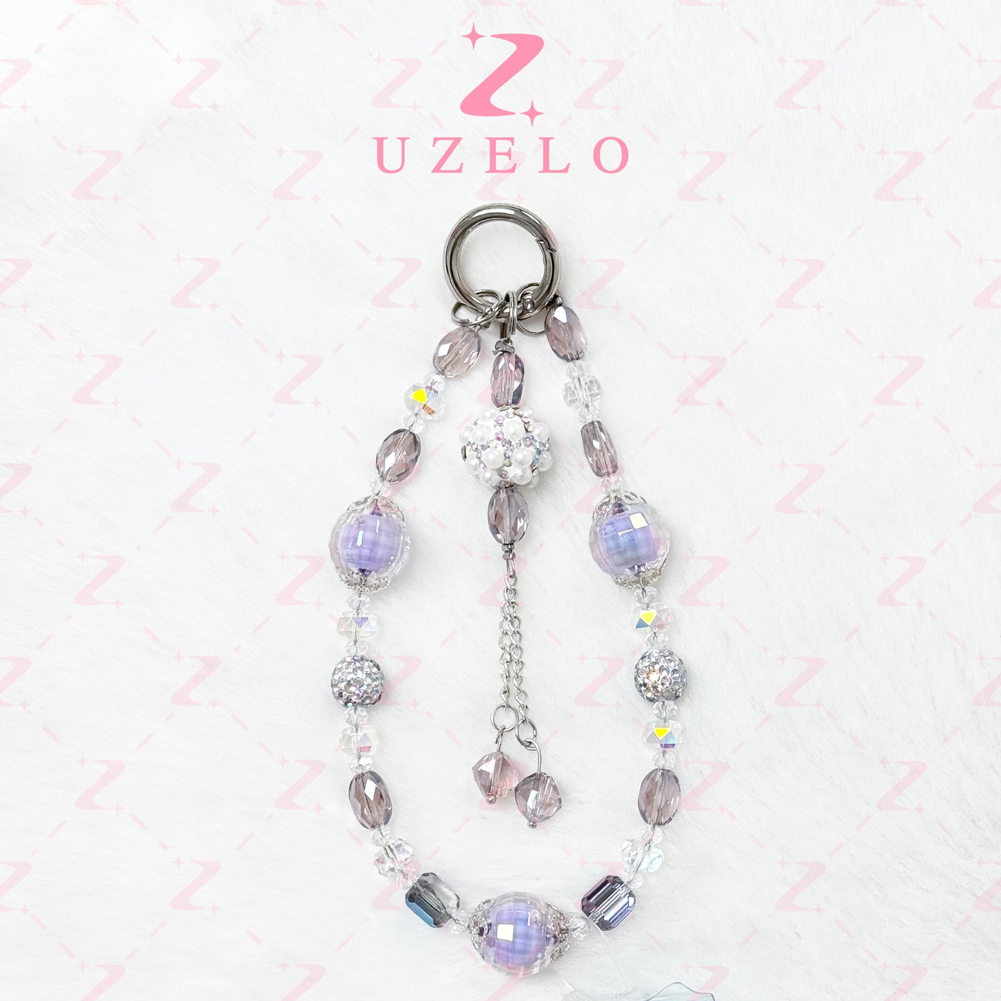 [Uzelo] Crystal & Diamond Ball Pendant – Phone Chain