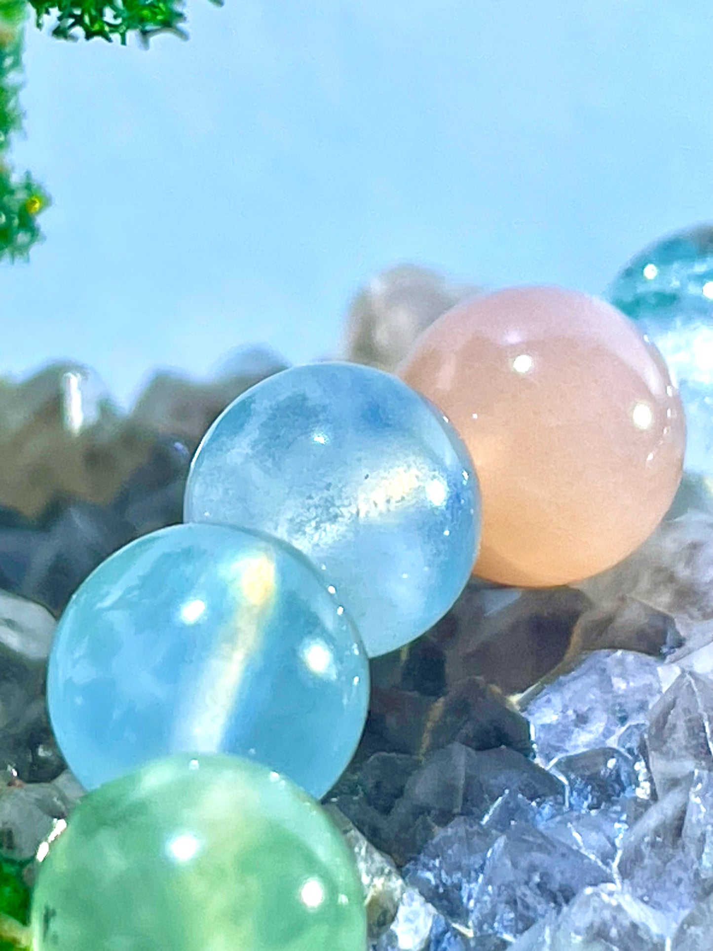 #0020【Celestial Harmony】 Grape Stone, Aquamarine, Blue Moonstone, and Golden Sun, Bracelet